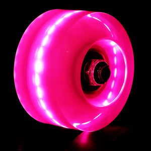 Ruedas de Repuesto <span class=keywords><strong>para</strong></span> <span class=keywords><strong>Patines</strong></span> de Cuatro Ruedas, Doble Fila, con Luces LED Activadas por Movimiento, Alta Resistencia a la Abrasión, PU - Product Image 4