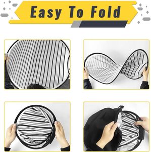 Panneau réflecteur de lumière PDR circulaire rayé extra large de 80 cm, flexible, pliable et portable, conçu pour la réparation de bosses de véhicules - Product Image 5