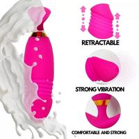 Geräuschloser, starker Vibrator für Frauen mit Fernbedienung, Frequenzumwandlung und einziehbarem Masturbator