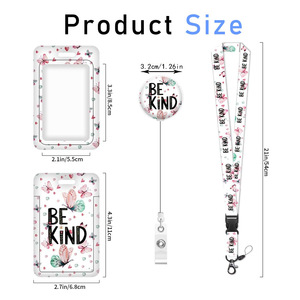 Cross-border BE KIND colorful butterfly fun badge scroll retractable access card UV full-print card sleeve - Product Image 2