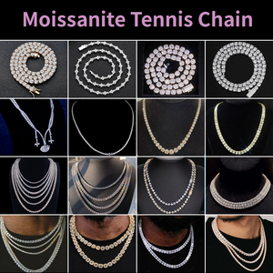 Chaîne de moissanite 5 mm, formes multiples, diamant VVS certifié GRA, collier en argent 925, chaîne <span class=keywords><strong>tennis</strong></span> en moissanite sertie de pierres - Product Image 5