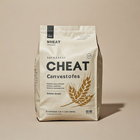 Matériau spécial personnalisé papier kraft pochette debout scellée à huit côtés sac de grain de riz avec poignée portable