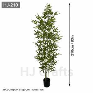 Vente en gros d'arbres en bambou artificiel de 2,1 m, plantes en bambou artificielles de 7 pieds de haut en pot pour la décoration intérieure de la maison, du bureau, de l'hôtel, du hall - Product Image 6