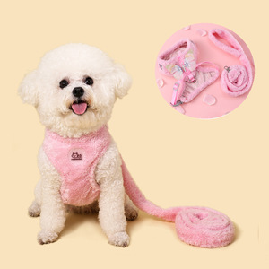 Grensoverschrijdende groothandel teddybeer katten borsttuig trekkoord herfst en winter warme pluche vlinder honden borsttuig - Product Image 5