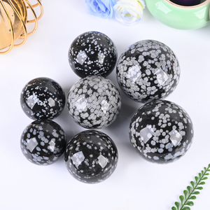Esferas de Cristal al por Mayor, Piedras Energéticas de Cristal Natural, Bolas de Cristal de Obsidiana Copo de Nieve para Regalos - Product Image 1