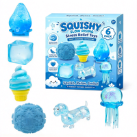 Ensemble de jouets squishy en maltose à récupération lente, jouet anti-stress à presser en forme de crème glacée poulpe simulée, jouet de décompression doux, boîte colorée
