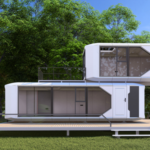 Maison capsule moderne à deux étages, maison mobile, deux chambres, avec panneaux solaires sur roues, fabriquée en Chine, petite maison conteneur - Product Image 3