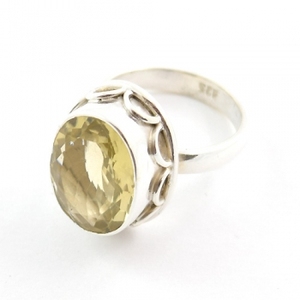 Anillo Clásico de Plata de Ley 925 con Topacio, Engaste de Bisel, Unisex, para Uso Diario - Product Image 3
