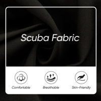Tissu tricoté Scuba OEM 370GSM à couche d'air douce, 76% Rayonne 14% Nylon 10% Spandex, uni extensible pour sweats et vêtements de détente pour femmes