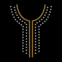Nouveau Style fer sur transfert Hot Fix strass transfert Motifs strass décolleté Applique pour robe t-shirt