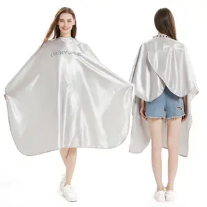 New Arrival Professional Satin Polyester Hair Salon Capes Cutting Customized Barber Capes With Logo 6A