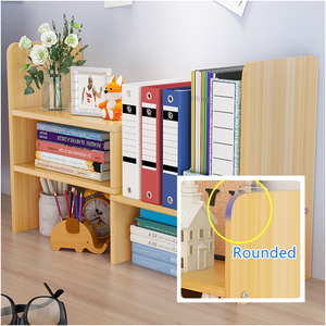 Estantería de madera MDF para libros, organizador de almacenamiento de escritorio de combinación 2 en 1, ajustable - Product Image 4