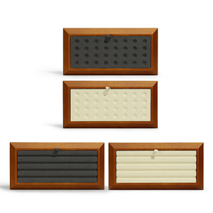 Nouvel arrivage de bijoux accessoires d'affichage de diamant pierre précieuse plateau en bois massif <span class=keywords><strong>perle</strong></span> perles rondes plaque de visualisation - Product Image 4