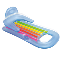 Arc-en-ciel pliant gonflable salon d'eau avec porte-gobelets piscine flottante radeau piscine lilo de natation avec dossier