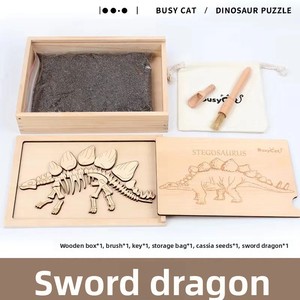 Puzzles de dinosaures personnalisables de qualité supérieure, jeu créatif pour le développement cognitif des enfants, casse-têtes OEM/ODM en bois - Product Image 3