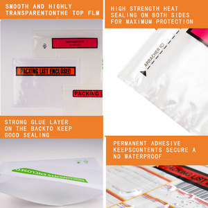 Sobres de etiquetas de envío autoadhesivas impermeables personalizadas, lista de embalaje, bolsa deslizante cerrada para facturas con cinta de fácil apertura - Product Image 6