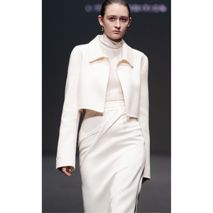 Unique Design <b>Midi</b> <b>Skirt</b> for Women Zipper on the Side ERIN DRAPED <b>MIDI</b> <b>SKIRT</b> Rayon Spandex Woven Fabric <b>WHITE</b> ANT Vietnam Brand - Product Image 1