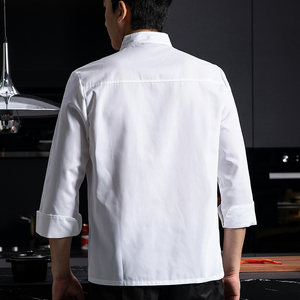 Chaqueta de Chef de algodón, uniforme mecánico <span class=keywords><strong>Mao</strong></span>, <span class=keywords><strong>camisa</strong></span> de trabajo, abrigo de Chef, patrón de imágenes, cocina, uniformes impermeables de Chefs felices - Product Image 4