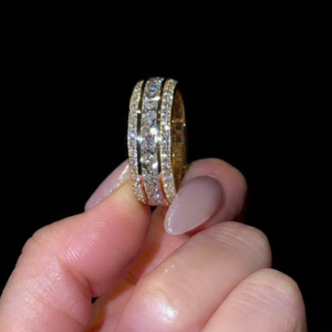 Luxury Multi <b>Row</b> Lab Grown Diamond Eternity Band Wedding Anniversary Fine Jewellery - Product Image 1