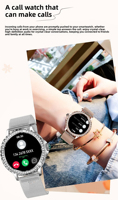 Nuevo Reloj Inteligente NX19 con Monitor de Frecuencia Cardíaca Fisiológica, Presión Arterial, Oxígeno en Sangre, Sueño, Llamadas Bluetooth, Deportivo para Mujer, de Acero Inoxidable