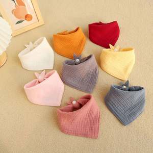 Baberos Absorbentes de Muselina de Algodón Orgánico para Bebés, Baberos Triangulares Tipo Bandana, Baberos de Muselina para Recién Nacidos, Niñas y Niños, Baberos para Babear y Dentición - Product Image 5