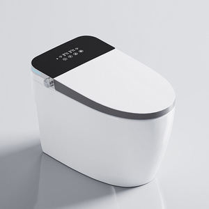 Toilette monobloc allongée de luxe pour salle de bain moderne au sol Couvre-siège de toilette intelligent avec cuvette et réservoir