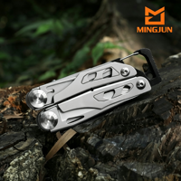 Couteau pliant multifonctionnel de survie en plein air en acier inoxydable 2Cr13, pinces, équipement de camping, piquets de tente, marteau et petites ciseaux