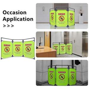 Barrière de circulation à cadre en PVC robuste à <span class=keywords><strong>3</strong></span> <span class=keywords><strong>panneaux</strong></span> Panneau de sécurité pliable de <span class=keywords><strong>3</strong></span>.2 pieds Symbole d'avertissement haute visibilité pour la sécurité - Product Image 5
