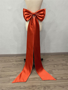 Ladies' wedding dress accessories runway fashion stage performance satin wedding dress train <strong>large</strong> <strong>bow</strong> - Product Image 5
