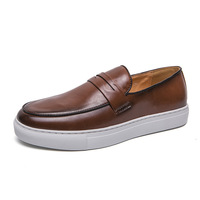 Nouvelles Chaussures de Skate Décontractées en Cuir pour Hommes, Grande Taille, Respirantes, à Semelle en Caoutchouc, Basses, Style Mocassins à Bouche Souriante, Quatre Saisons, Transfrontalières