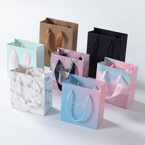 Custom Branded Products Boutique Packaging Foldable Reusable Paper Shopping Bag With Logo custom made paper bags