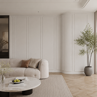 Panneau mural décoratif en bois massif de style français moderne de luxe pour l'intérieur de villa, mur de fond TV personnalisé, salon, hôpital