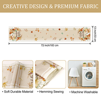 Chemin de table d'automne avec citrouille et guirlande florale 'Bonjour l'automne', décorations feuilles d'érable pour la maison et les fêtes en intérieur et en extérieur