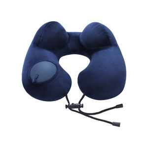 Almohada de Viaje Inflable en Forma de U, 28x26x14cm, Soporte para el Cuello, Reposacabezas Portátil, Material de Poliéster de Color Sólido - Product Image 3