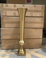 Nouveau design, meilleures ventes : Grand vase de table en métal doré de luxe, support floral pour événements, mariages et fêtes