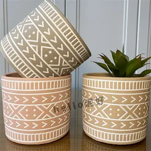 Wholesalers Cheap Nordic Ceramic Cement Succulent Flowerpot Interior Garden Decoration Flower Pot Indoor Plant Pots For Sale