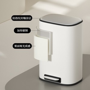 Venta al por mayor transfronteriza: Cubo de basura doméstico de acero inoxidable engrosado de 15L con tapa abatible silenciosa y cierre suave para sala de estar y - Product Image 3