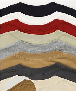 230g T-shirt à manches courtes en coton à épaules tombantes logo imprimé pour hommes T-shirt ample grande taille à col rond pour hommes - Product Image 3