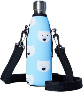 ปลอกขวดน้ำนีโอพรีนสำหรับนักเรียน ป้องกันความร้อน สายสะพายไหล่ ป้องกันการลวก ปลอกขวดน้ำเก็บความร้อนแบบนีโอพรีน ขายส่ง - Product Image 1