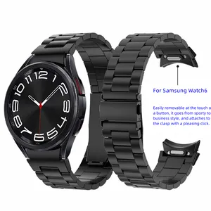 Quick Release Metal Watchband Smartwatch Men Stainless Steel Watch Band For Samsung Watch 6 Classic Strap