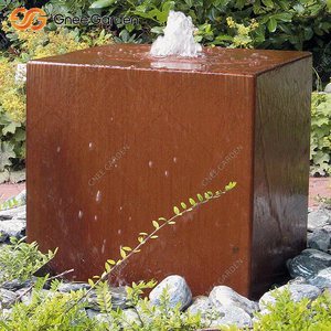 น้ำพุโลหะและไม้คอร์เทนแบบลูกบาศก์สำหรับน้ำตกสวนเทียมโต๊ะน้ำมีคุณสมบัติ - Product Image 3