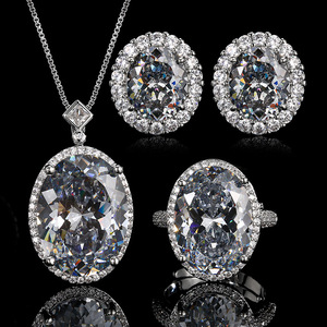 2026 new product high-end jewelry simulation bird's nest cut black and gray jewelry fashion light luxury set - Product Image 1