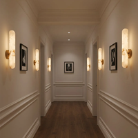 Applique murale moderne de luxe en albâtre naturel, en acier inoxydable, LED, pour chambre à coucher, chevet, salon, hôtel, villa, décoration murale