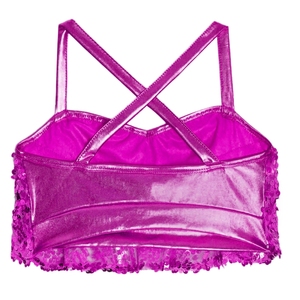 Débardeur court à volants pour filles de 6 à 16 ans, style danse de salon, camisole métallique, costume de danse jazz, pour compétition de cheerleading et performance scénique - Product Image 5