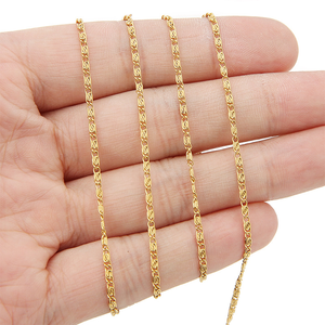 Cadena de Eslabones Decorativos Chapada en Oro de 14K |   Cadena de Latón Sólido por Metro o Rollo |   Ideal para la Creación de Joyería Única Hecha a Mano - Product Image 6