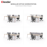Bureau moderne pour 2 personnes avec pieds en aluminium en forme de A, plateau acoustique en bois, écran de confidentialité en tissu, piétement OEM