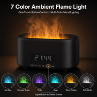 Humidificateur ultrasonique à grande capacité avec lumière de flamme colorée, haut-parleur Bluetooth, réveil, minuteur, cadeau de Noël