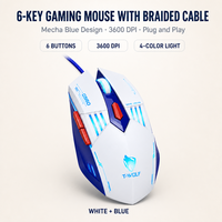 Souris de jeu filaire USB, 6 boutons, 3600 DPI, lumière respirante 4 couleurs, plug and play pour PC portable et ordinateur de bureau, OEM ODM CE ROHS FCC
