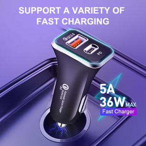 MONFONK Usb <span class=keywords><strong>c</strong></span> caricatore per auto 2 porta 36w doppio Usb caricabatterie per auto tipo <span class=keywords><strong>c</strong></span> adattatore per <span class=keywords><strong>iPhone</strong></span> - Product Image 6