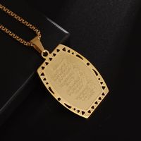 24K 18K Or Fine Pendentif Collier Unisexe Islamique Coran Carré Design Tendance Géométrique Style Ramadan Cadeau En Gros Fourniture